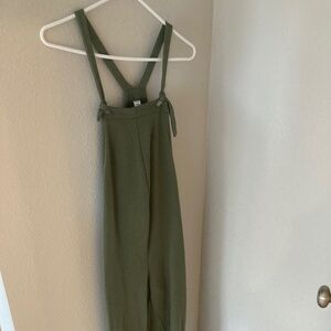 Maternity Knotted-Strap Fleece Overalls